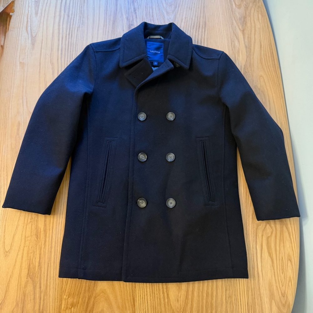 Nautica Men's S Navy Double-Breasted Pea Coat